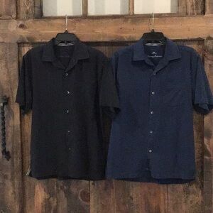 SOLD!! 
2 Tommy Bahama men’s silk blend camp shirts Size S